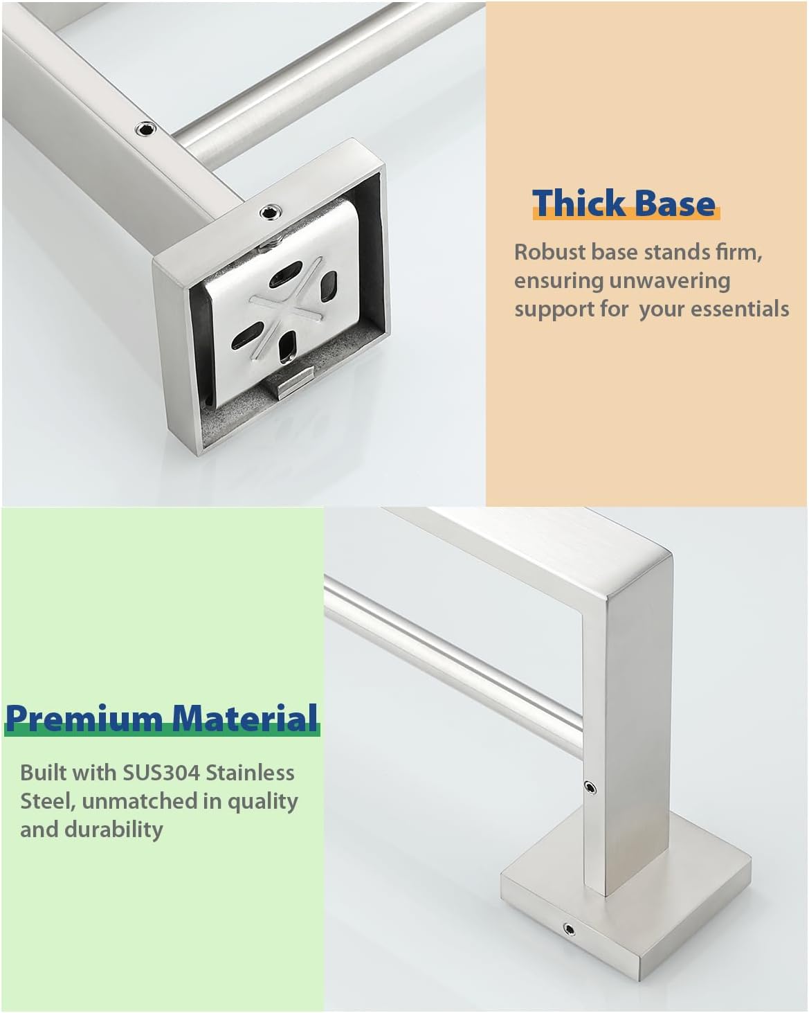 Alise Double Towel Bar 22 Inch Brushed Nickel