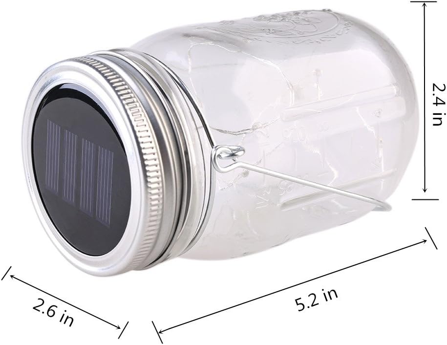 CHBKT 4-Pack Solar Mason Jar Lights with Handle
