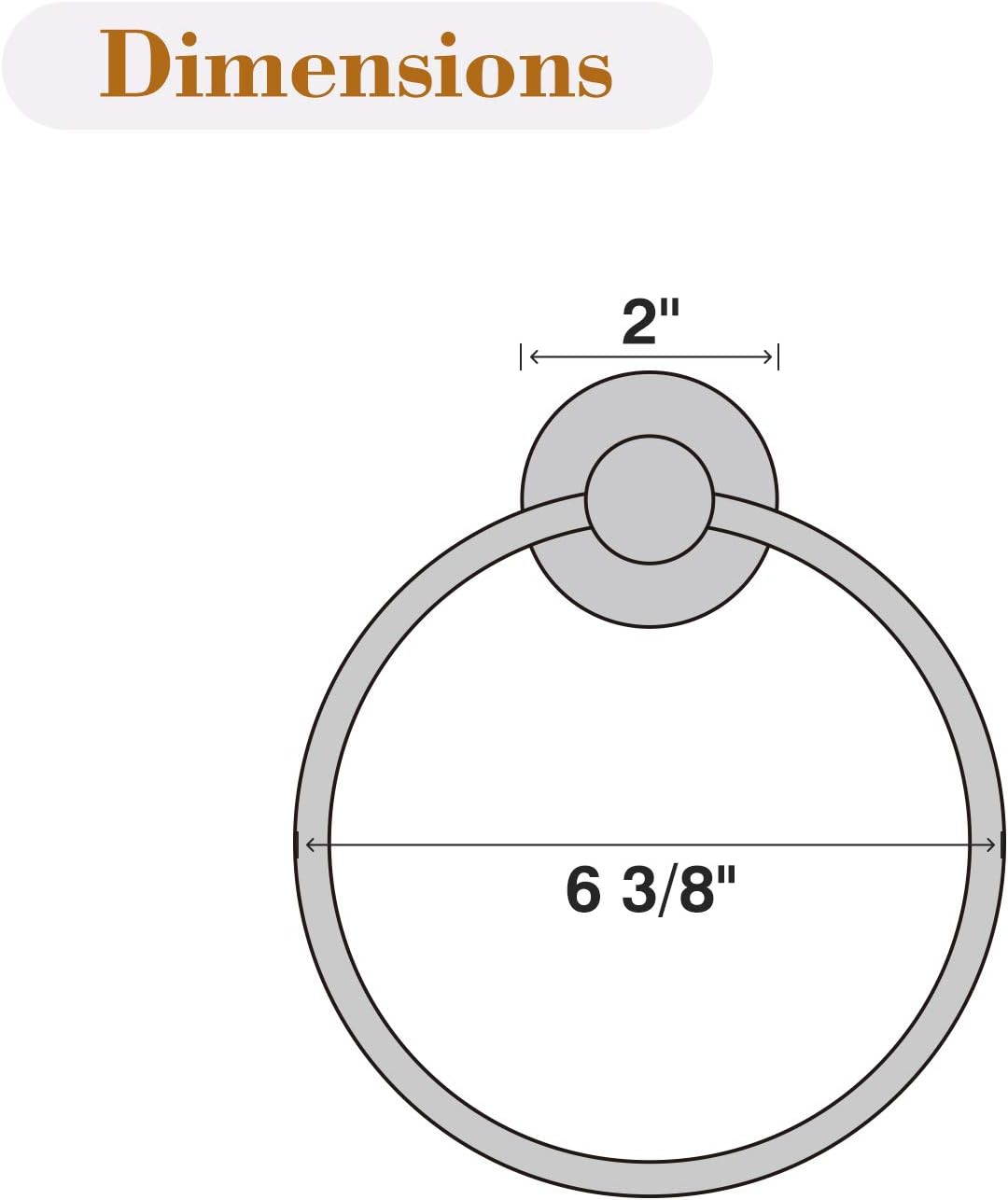 USHOWER 2 Pack Chrome Towel Rings for Bathroom Wall Mount 1