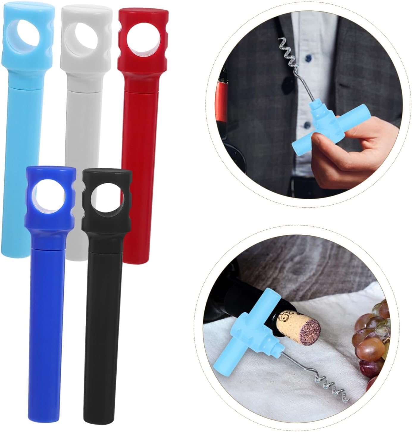 Hoement 5PCS Portable Wine Opener Set with Stopper and Cap Lifter