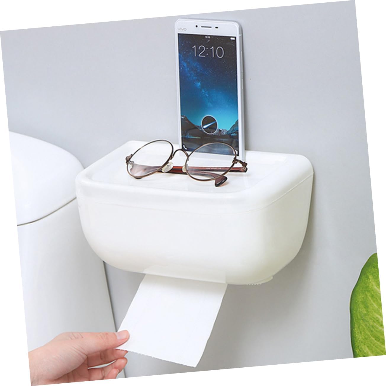 Hoement Toilet Paper Holder with Storage Rack