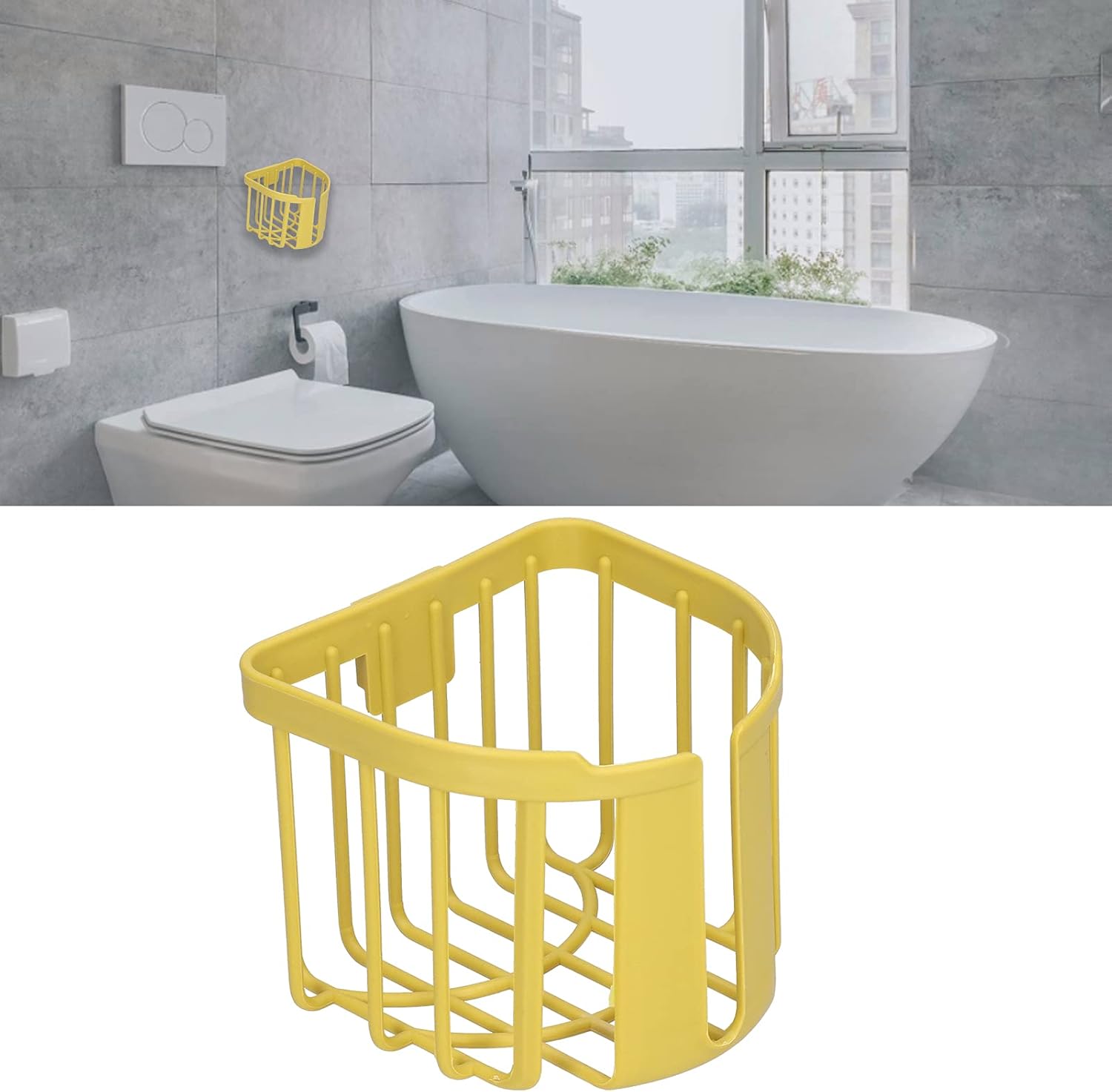 Jwthee Yellow Toilet Paper Holder with Drainage and Ventilation
