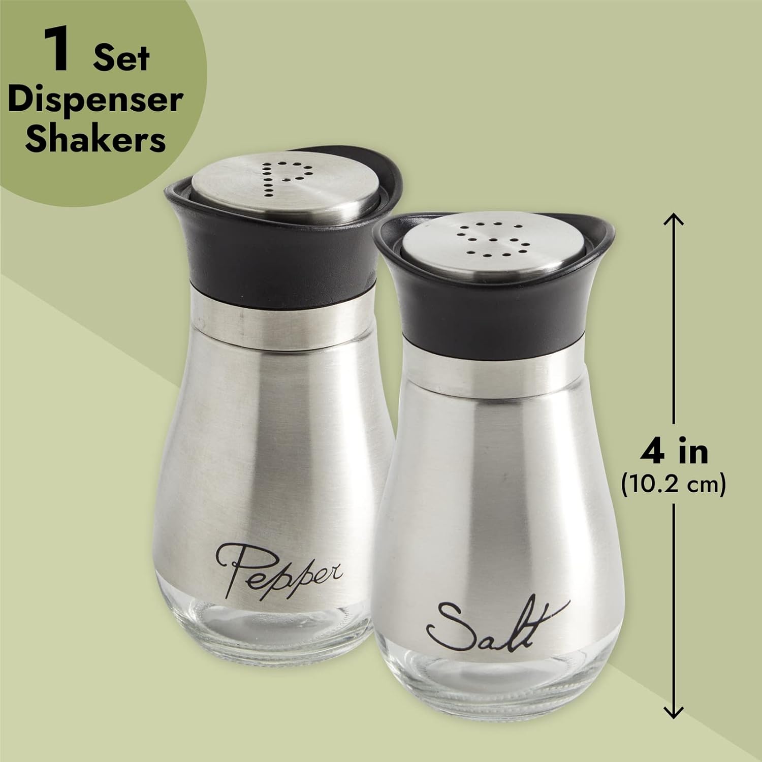 Juvale 4oz Stainless Steel Salt Pepper Shaker Set