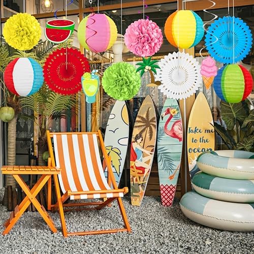 14Pcs Renbuzhu Beach Party Decorations Set