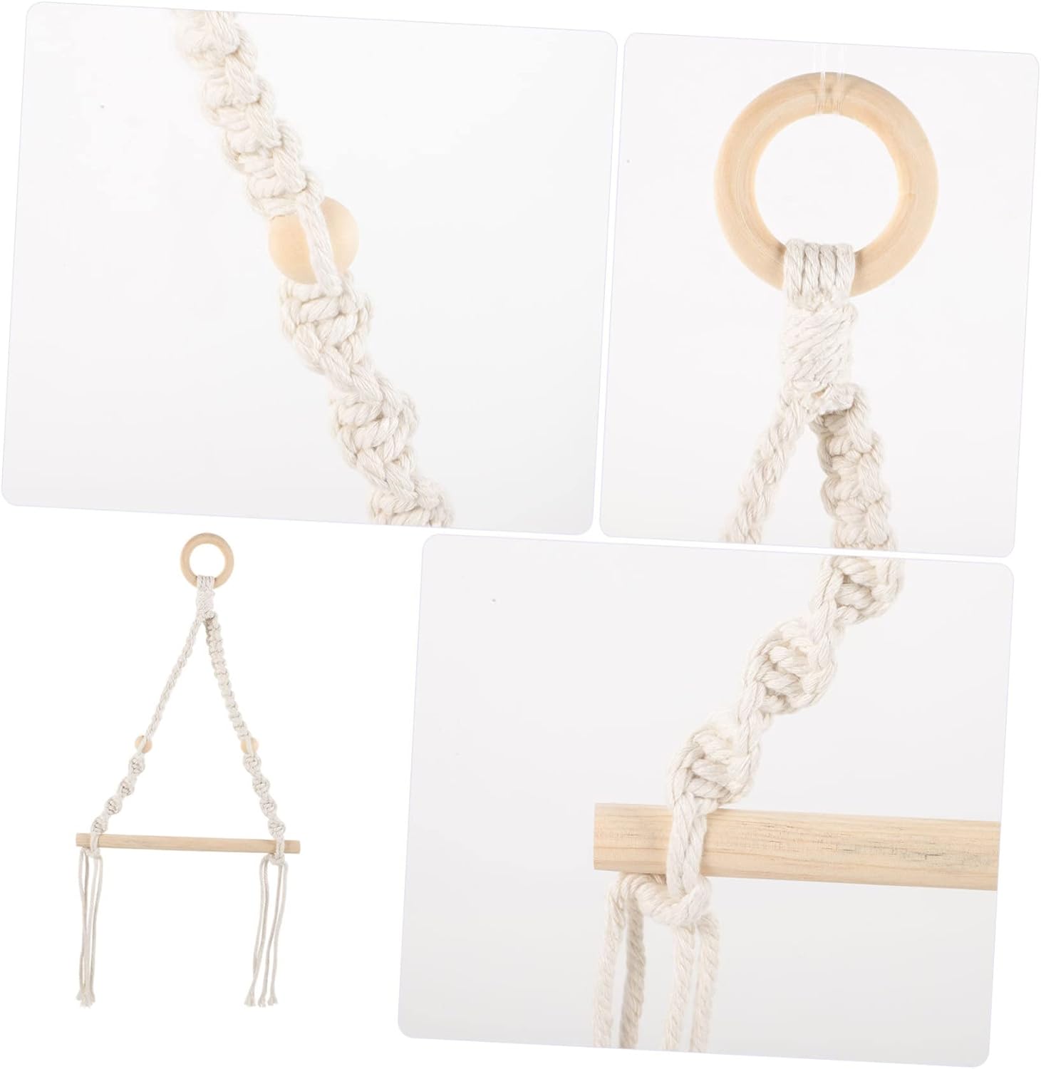 HOUDERCO Nautical Style Macrame Toilet Paper Holder
