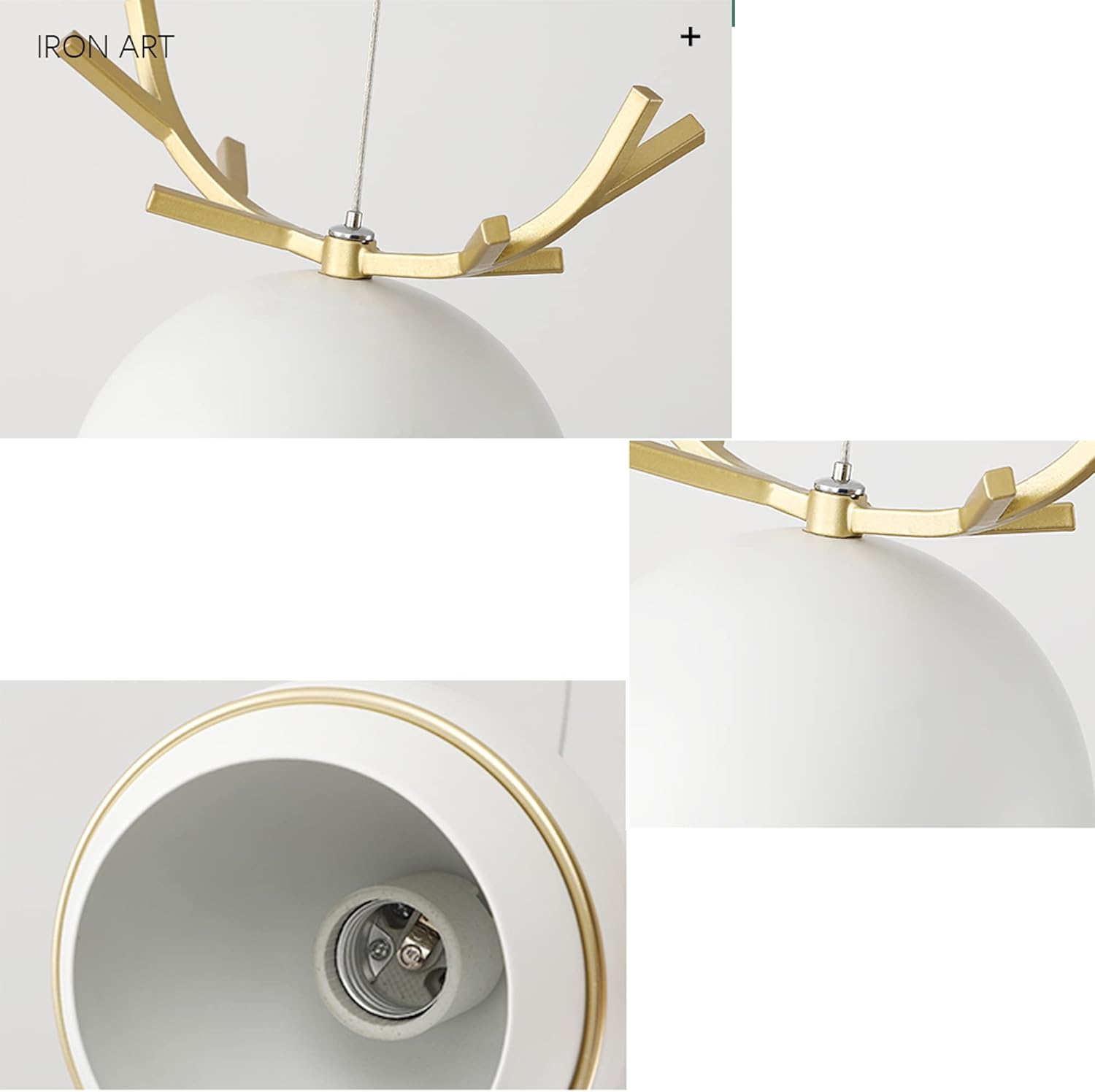 SkivtglmP 32 Ft Dimmable Iron Shade Pendant Light