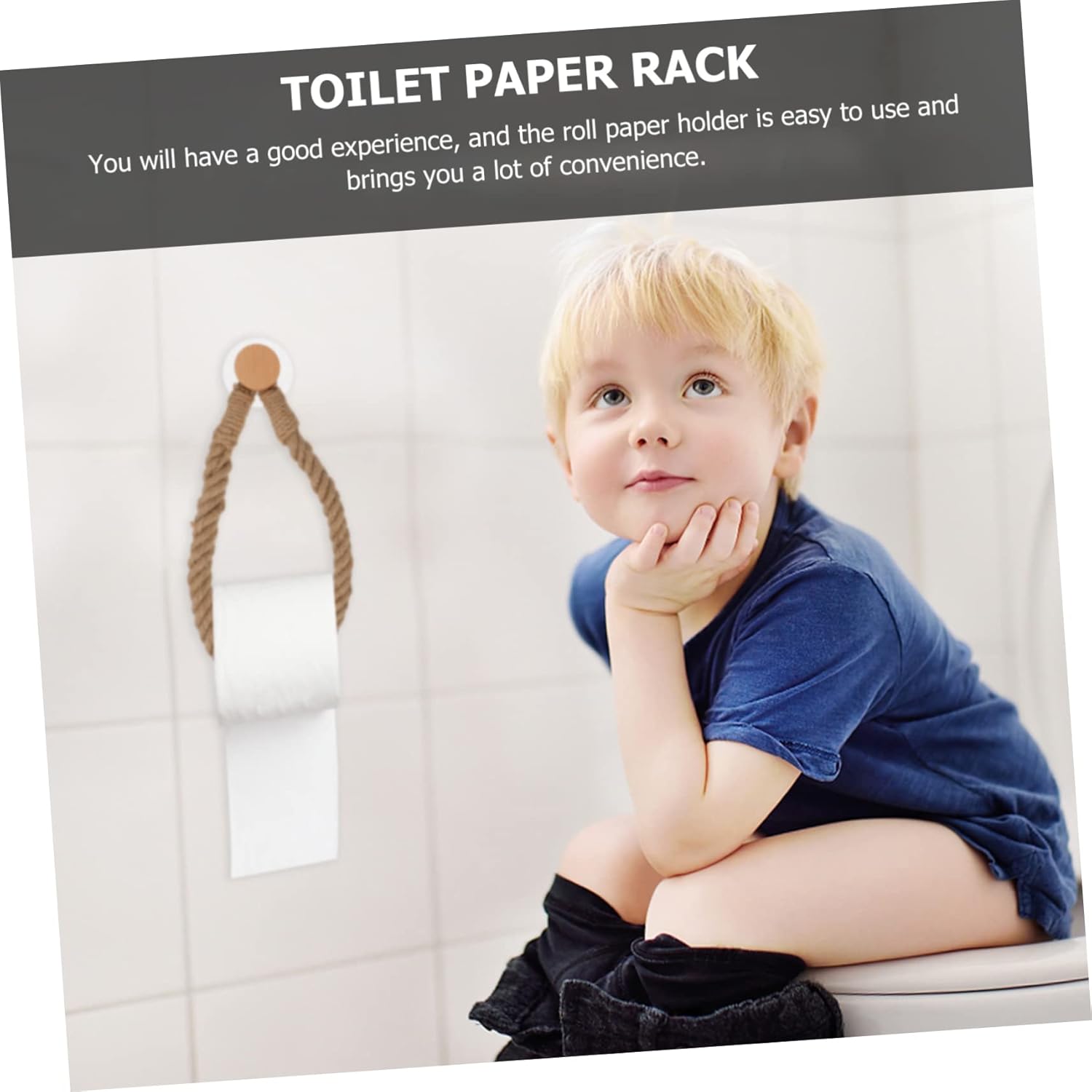 KONTONTY 1Pc Rope Toilet Paper Holder Space Saving 1