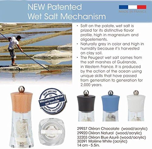 Peugeot Molene Grey Wet Salt Mill 55 Ceramic Mechanism