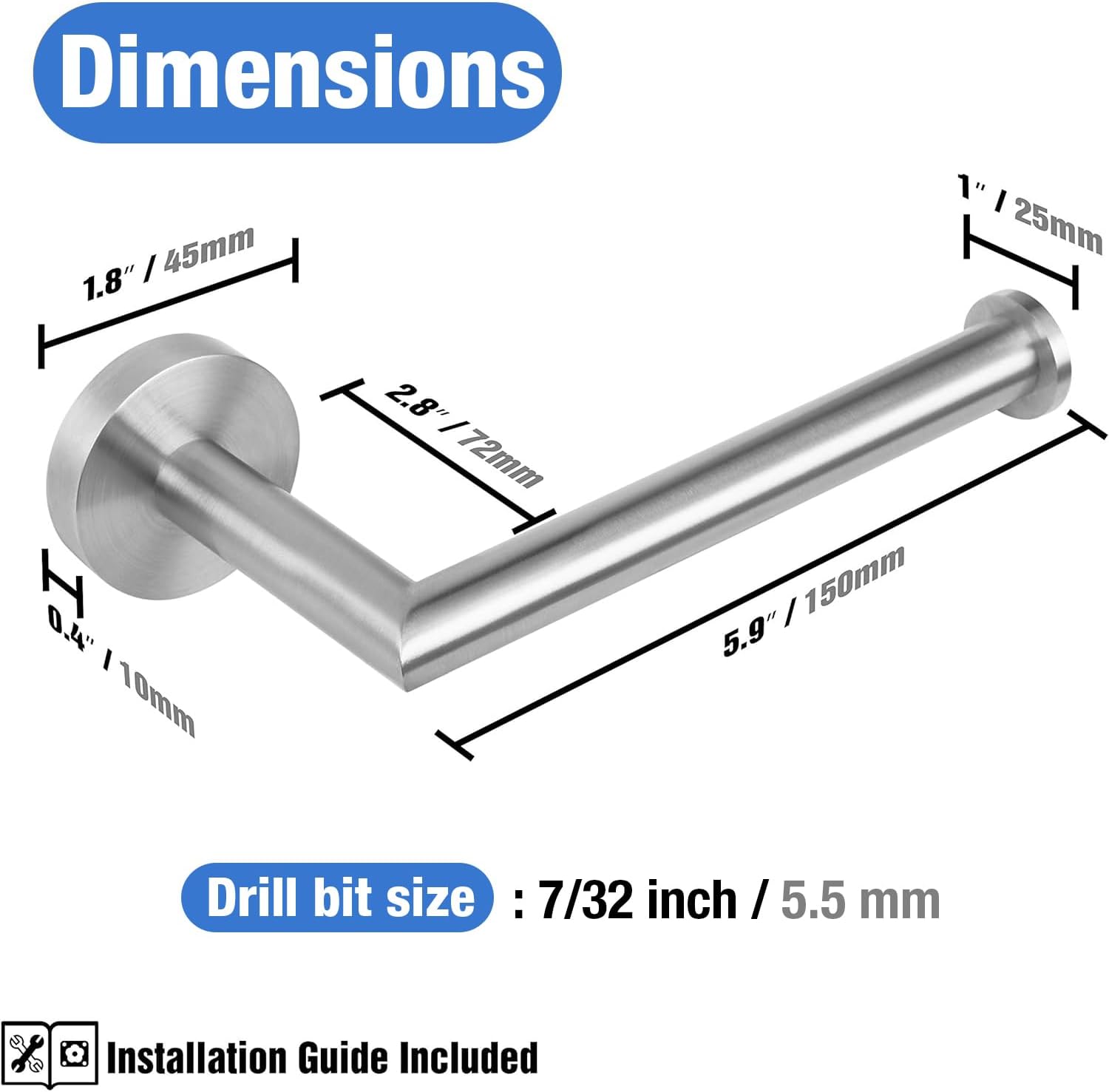 HITSLAM Stainless Steel Toilet Paper Holder