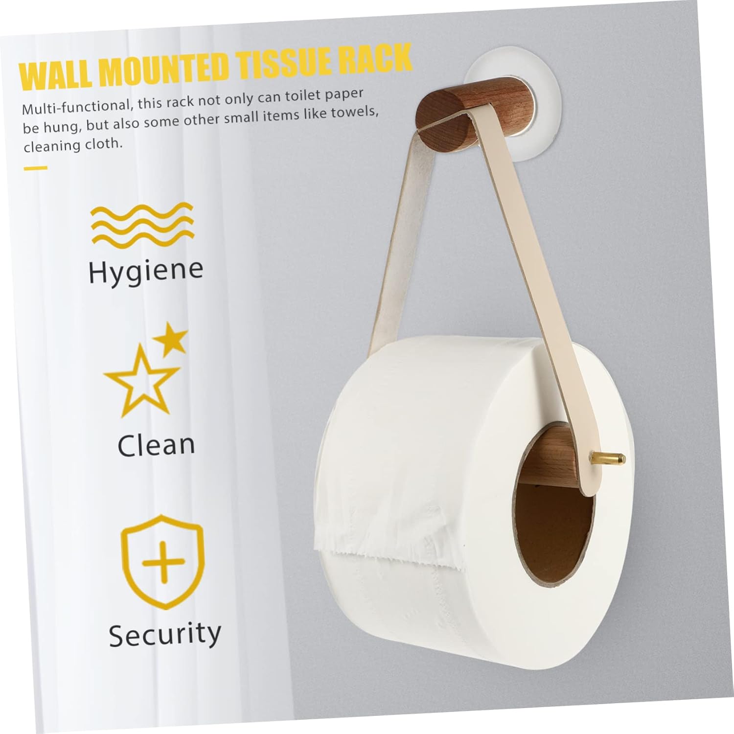 Vaguelly Wall Mounted Toilet Paper Holder with Towel Rack