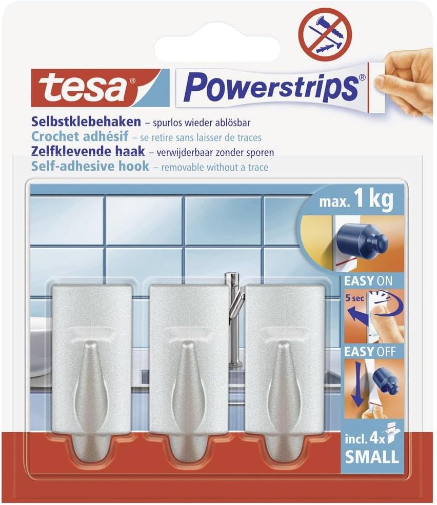 Tesa Chrome Robe Hook Small No Drilling Required