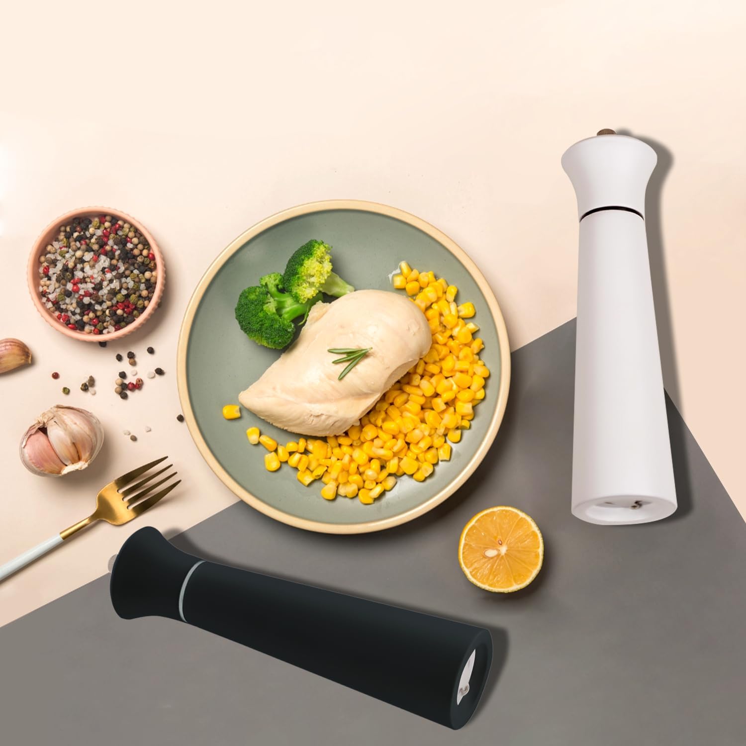 ManGotree Wooden Salt Pepper Mill Set