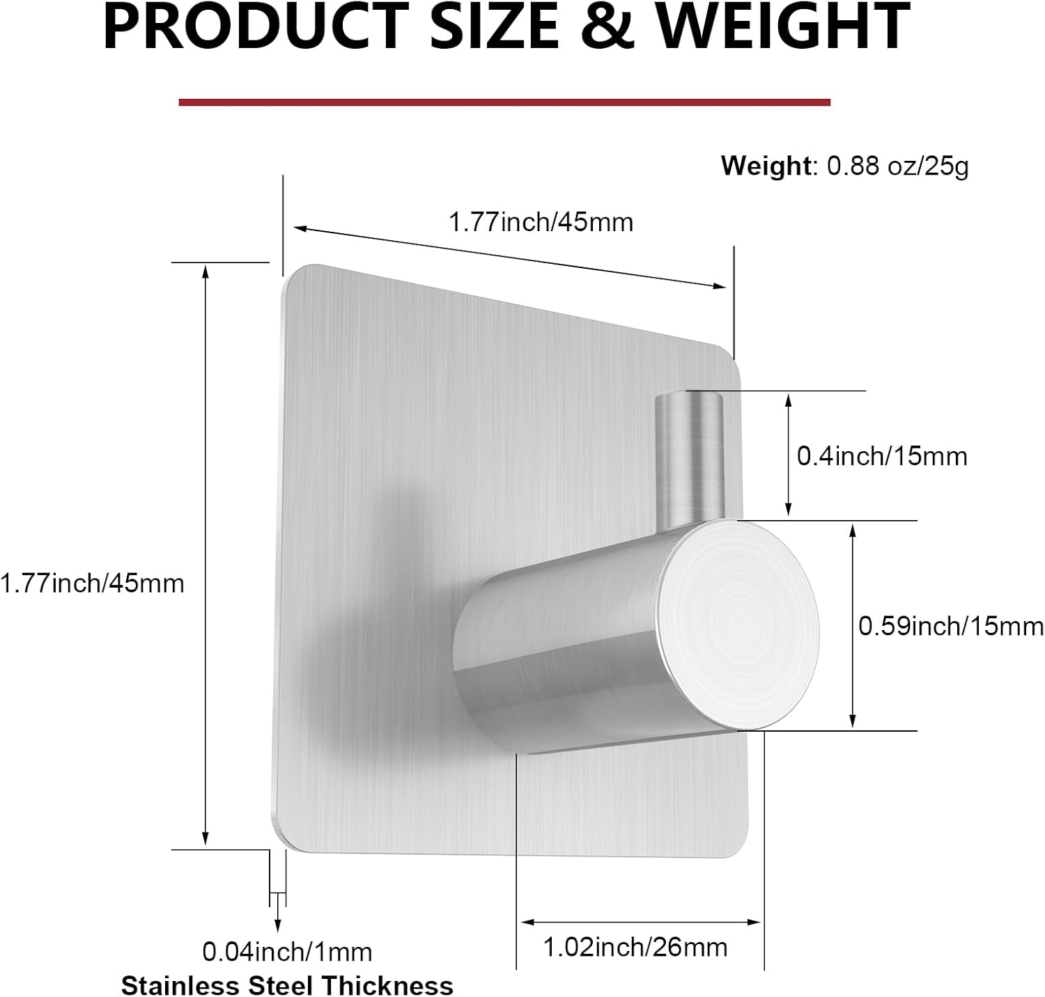 Z-TIISON Brushed Silver Towel Hook 8Pack
