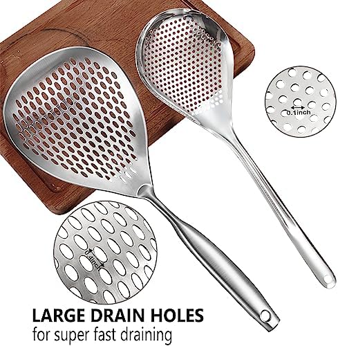 KAYCROWN Skimmer Slotted Spoon 2 Pack Stainless Steel
