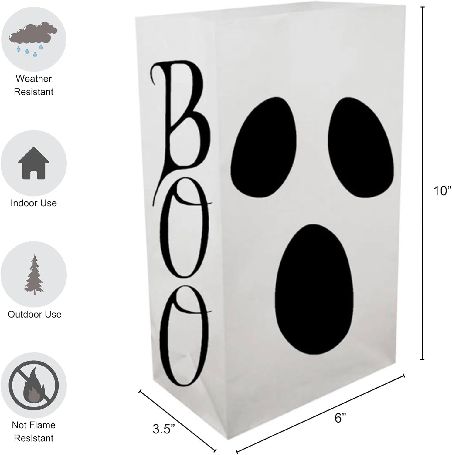 LumaBase Ghost Luminaria Kit - Set of 6 with Timer