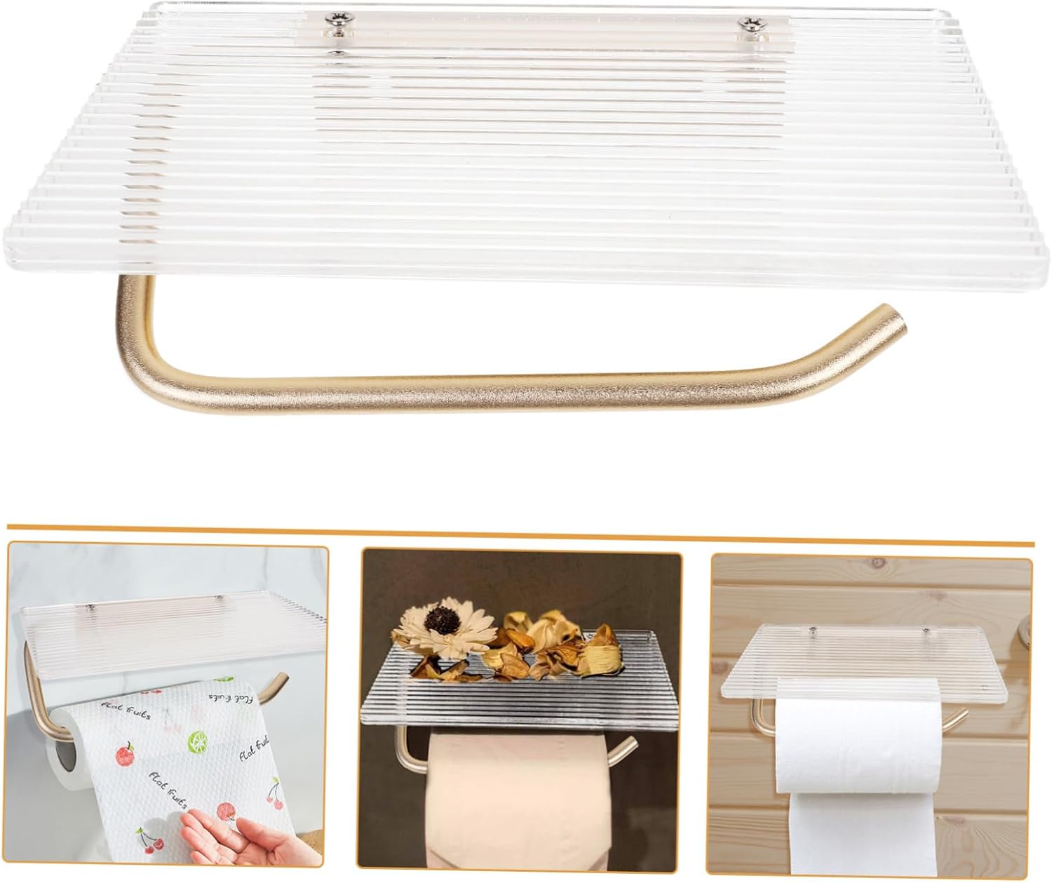 ARTIBETTER Modern Wall Mounted Toilet Paper Holder with Shelf