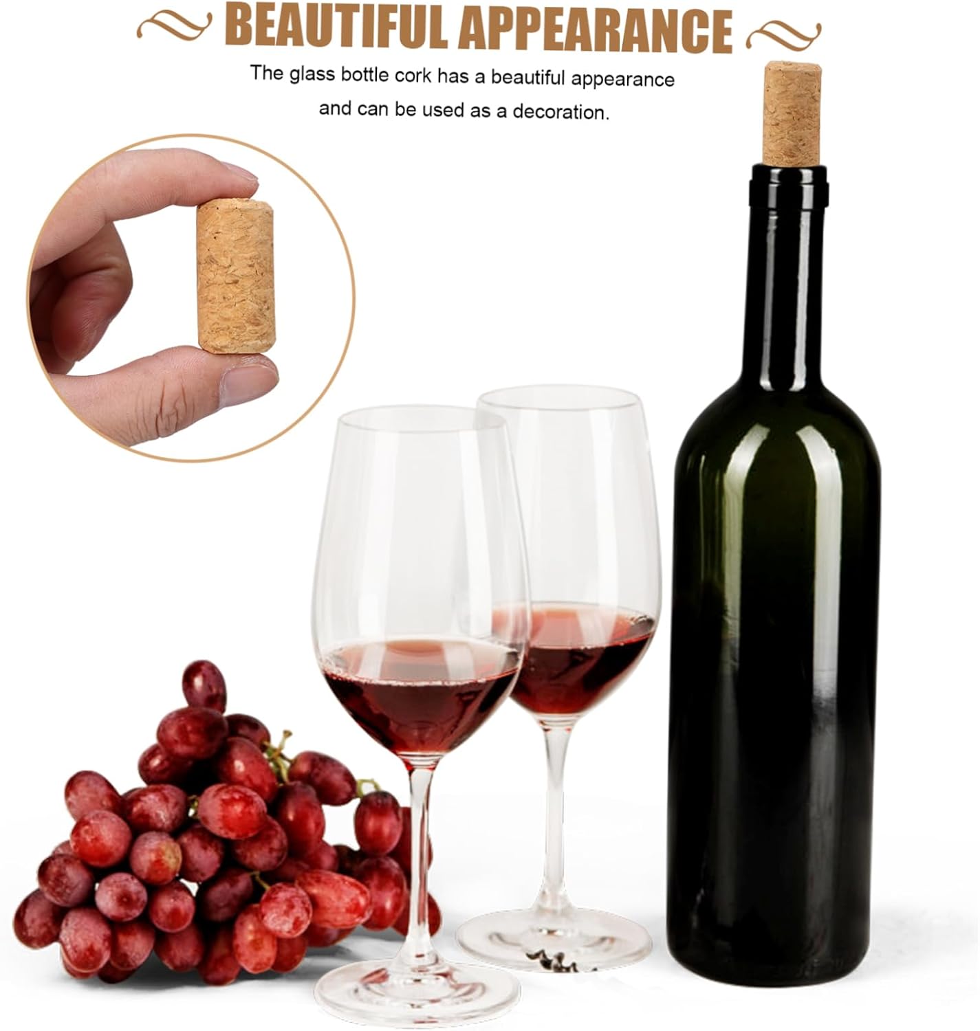 250 Pcs VINTORKY Cork Wine Bottle Stopper Set
