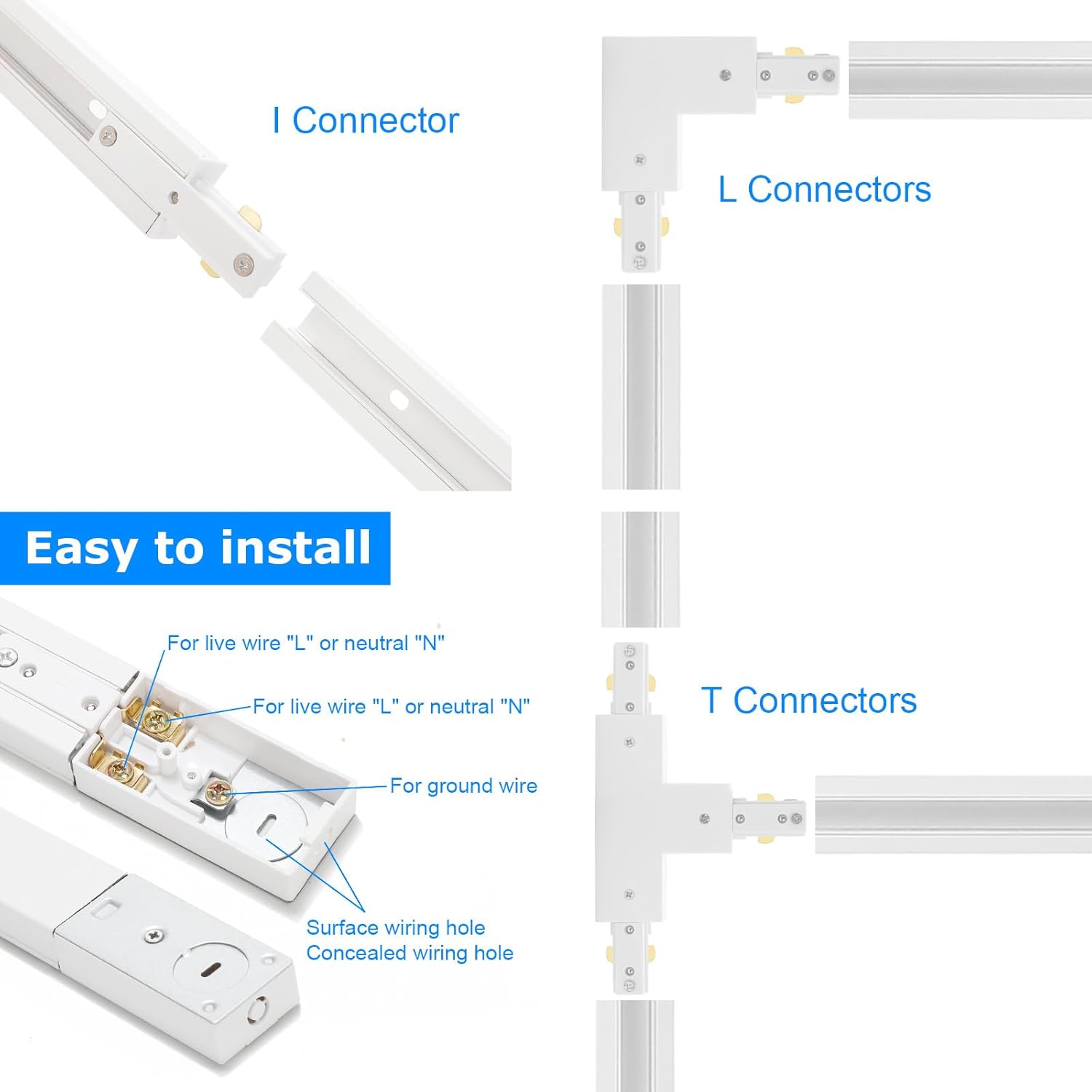 Taysing H Track Lighting Rails Kit 132ft White
