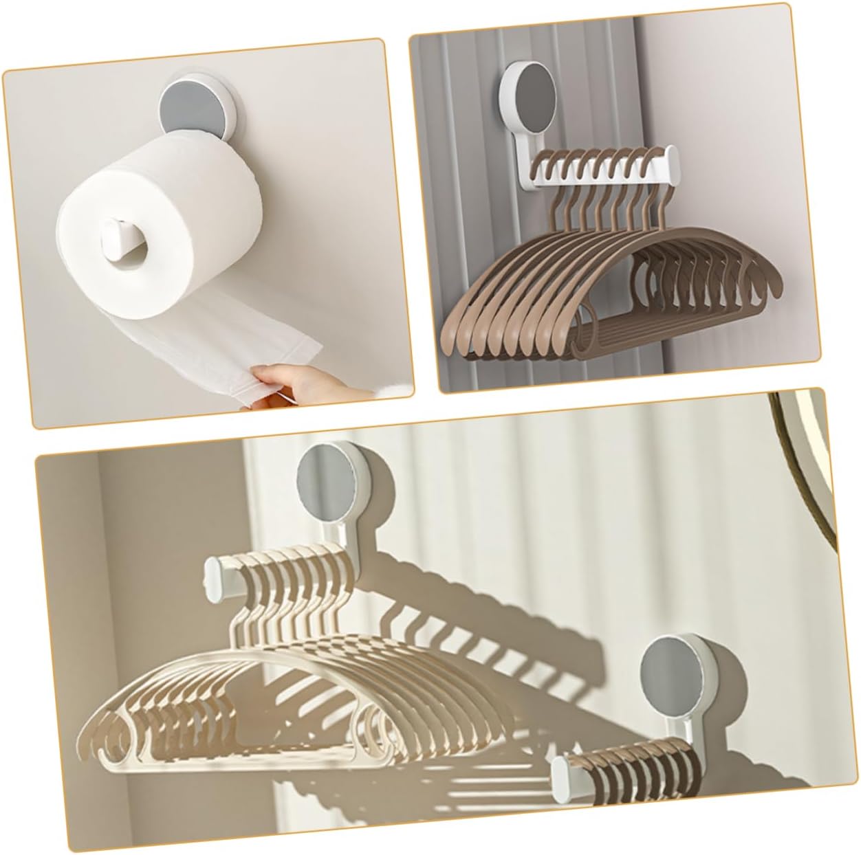 Tofficu Wall Mounted Toilet Paper Holder Durable Space Saving Storage Rack