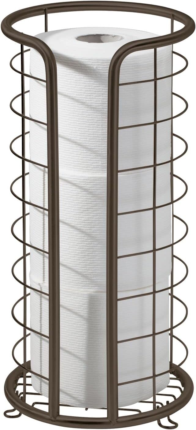 mDesign Bronze Toilet Paper Holder for 3 Rolls