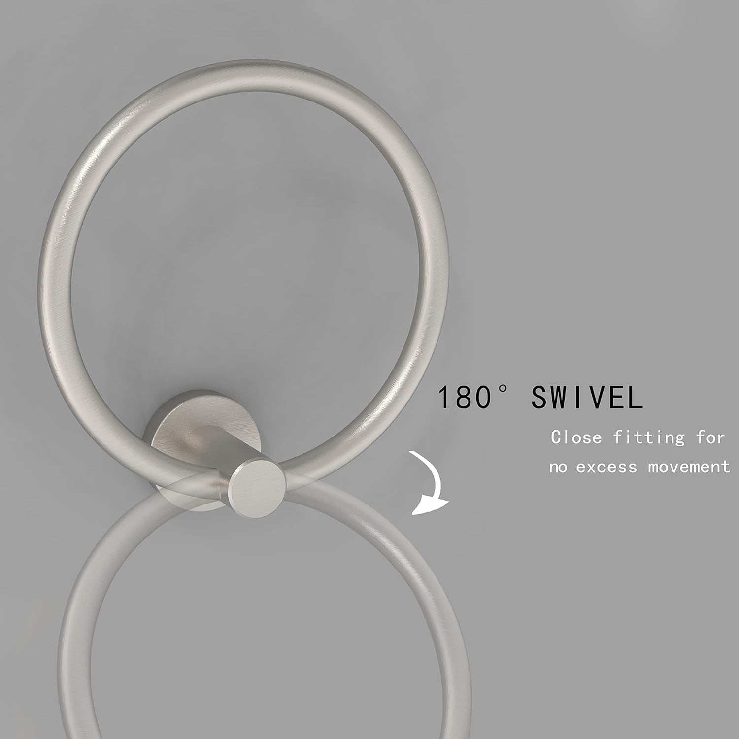 RARXTR Brushed Nickel Towel Ring with Durable SUS304 Steel
