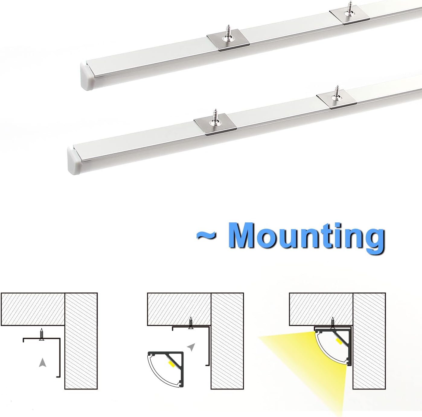 VST 6Pack 1ft V Shape LED Aluminum Channel with Milky White Cover