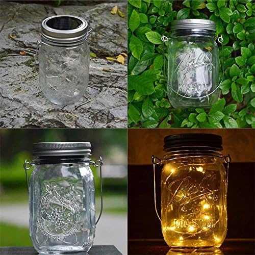 CHBKT 4-Pack Solar Mason Jar Lights with Handle