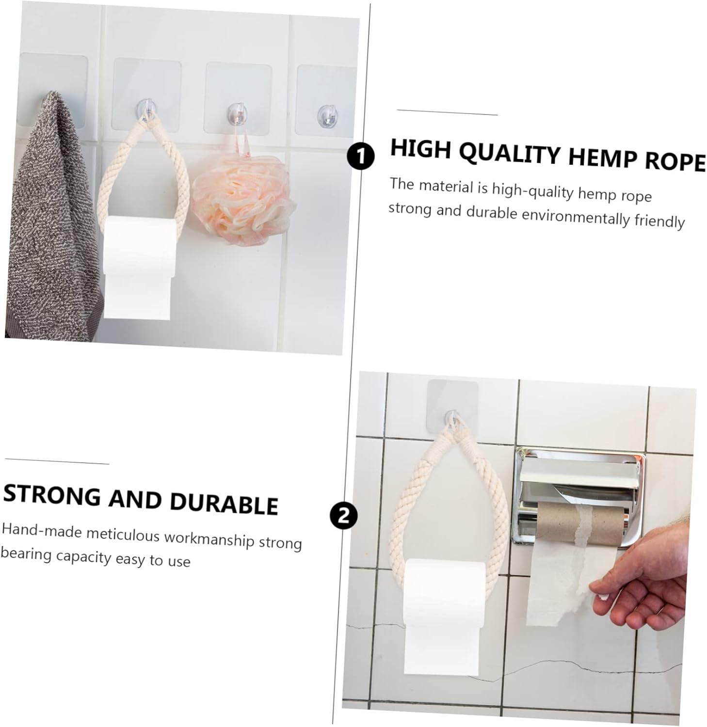 Rope Hanging Toilet Paper Holder Wall Mounted