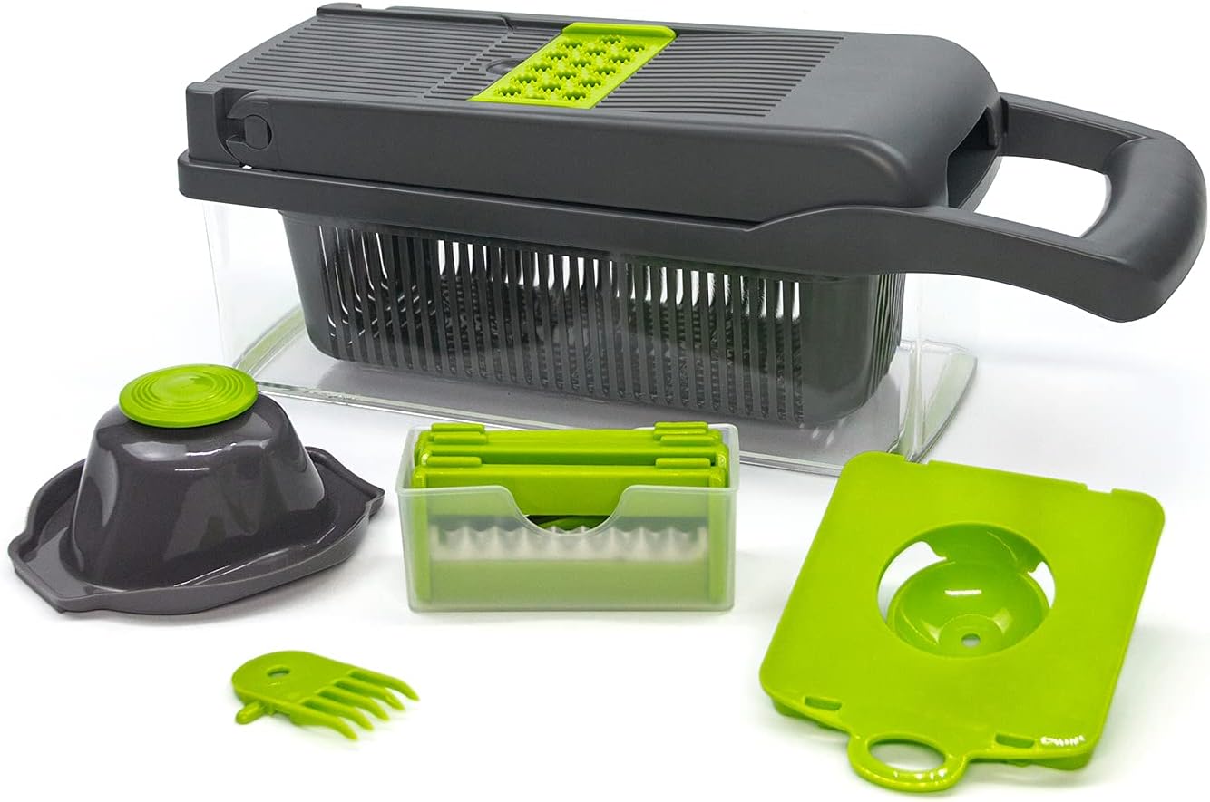 KAUKKO 9-in-1 Veggie Chopper with Container - Black
