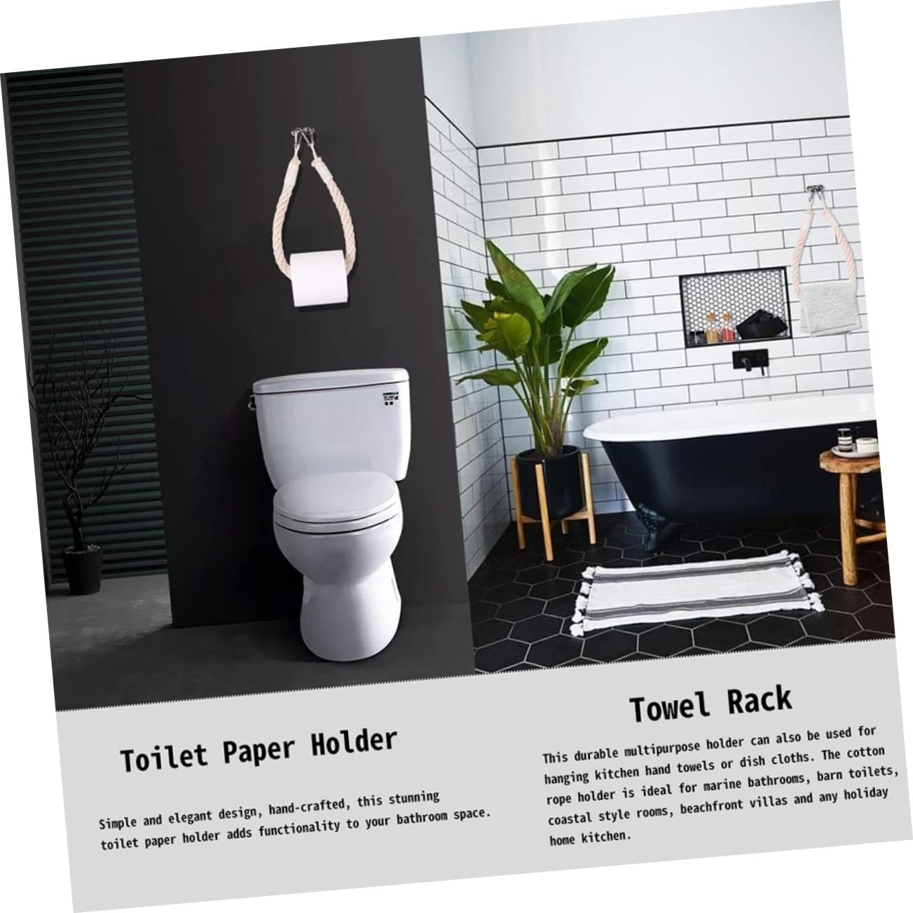 1Pc Cotton Rope Toilet Paper Holder Retro Design