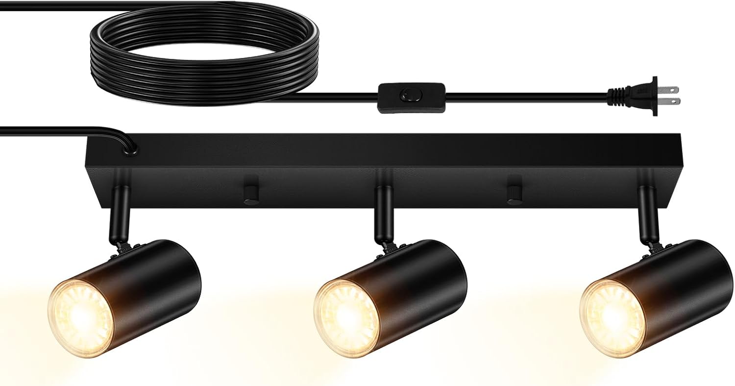 AUQUEE 3 Light Track Lighting Kit with Rocker Switch