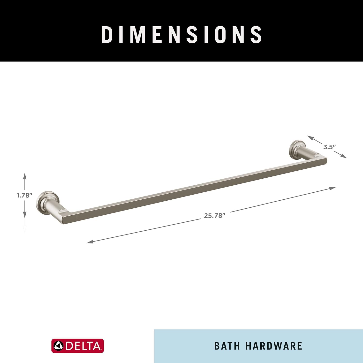 Delta Faucet 78924-SS Tetra Towel Bar 24 Inch Stainless Steel