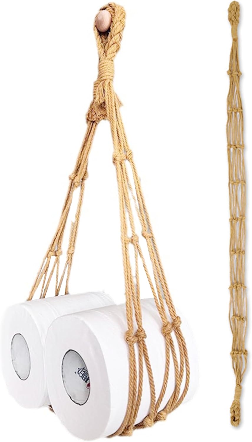 Banziaju Toilet Paper Holder 42 Inch Boho Cotton Rope