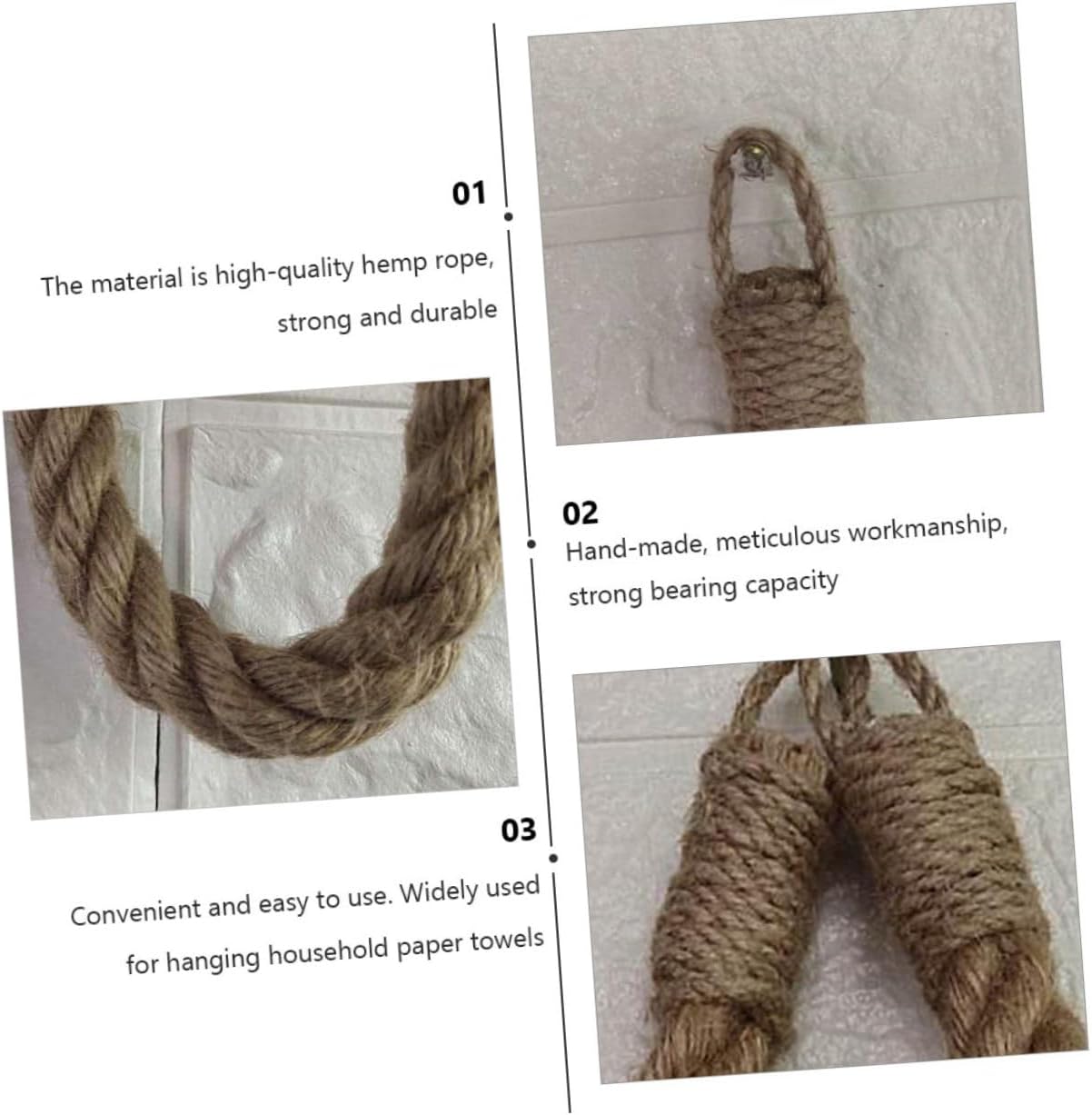 FIXOSHEE Retro Hanging Toilet Paper Holder with Rope Design