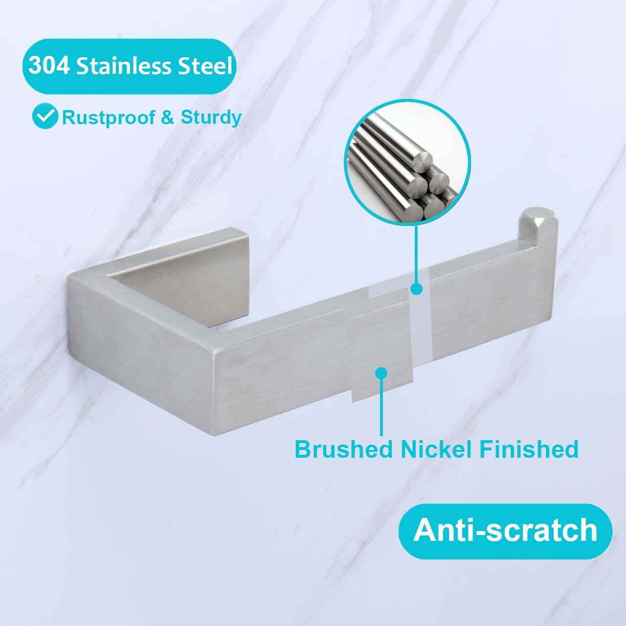 TocTen Toilet Paper Holder - Wall Mounted Stainless Steel Big Roll Compatible