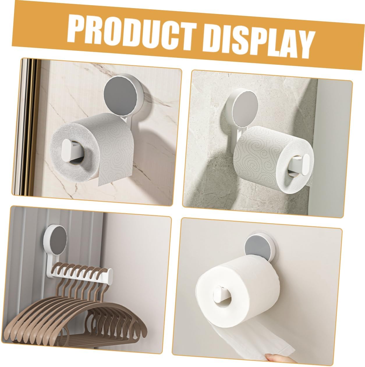 Tofficu Wall Mounted Toilet Paper Holder Durable Space Saving Storage Rack
