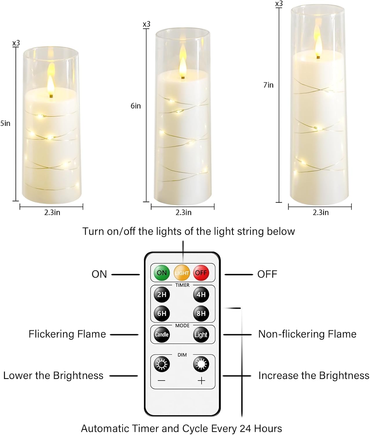 Nimiko Flameless LED Candles with Remote Control