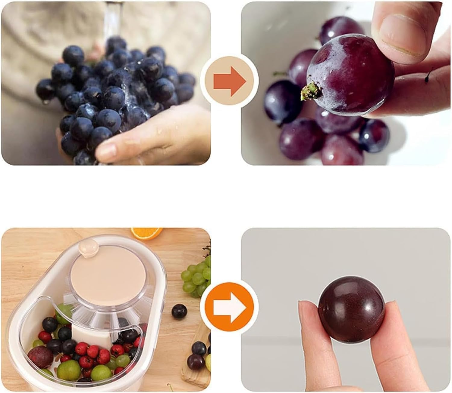 Fruit Cleaner Spinner with Lid and Brush