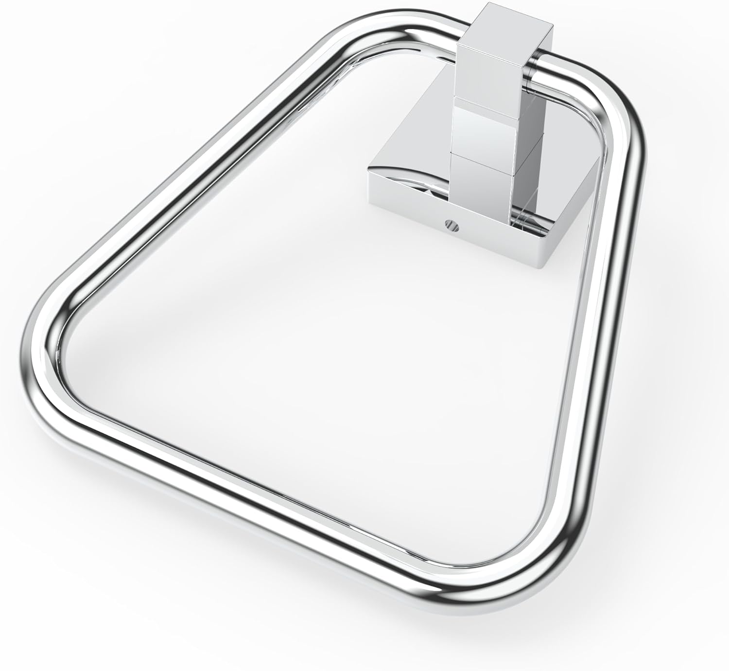 RUACQ Chrome Stainless Steel Towel Ring with Square Base