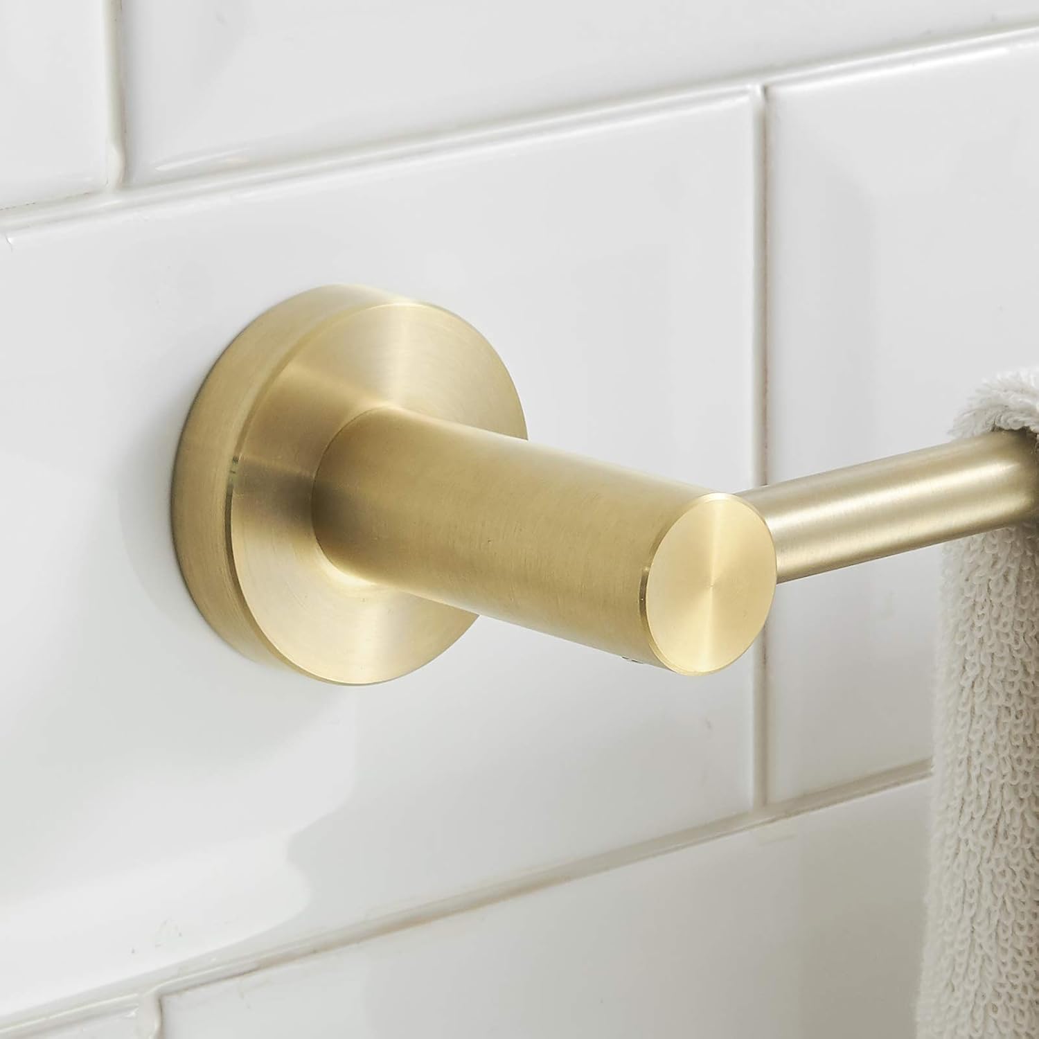 BESy Adjustable Towel Bar 159 to 286 Inch Brushed Gold Stainless Steel