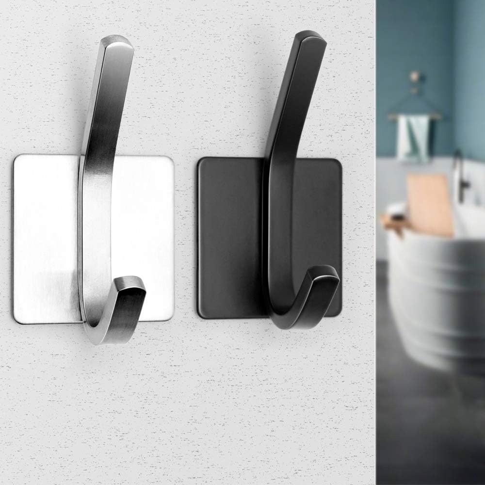 5pcs Stainless Steel Hooks for Bathroom Robe and Towel Holders