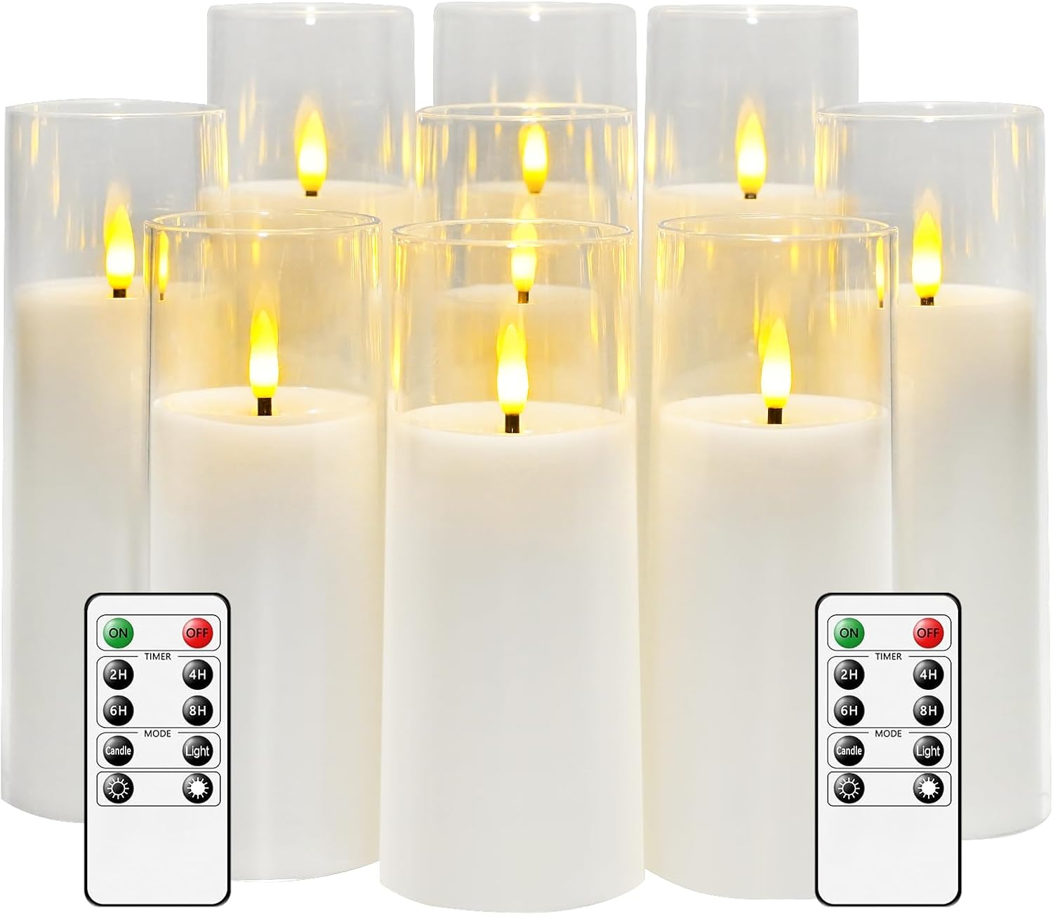 kakoya Flameless Candles with Remote and Timer Pack of 9 White