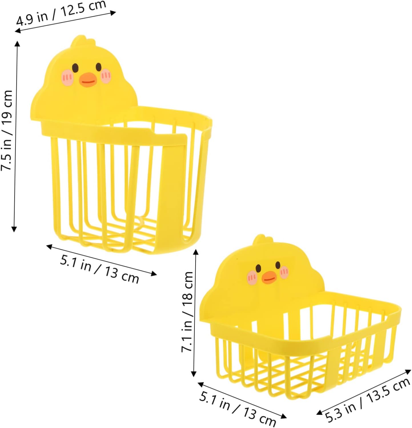 DIYEAH 2Pcs Cartoon Toilet Paper Holders with Storage Baskets Wall Mount