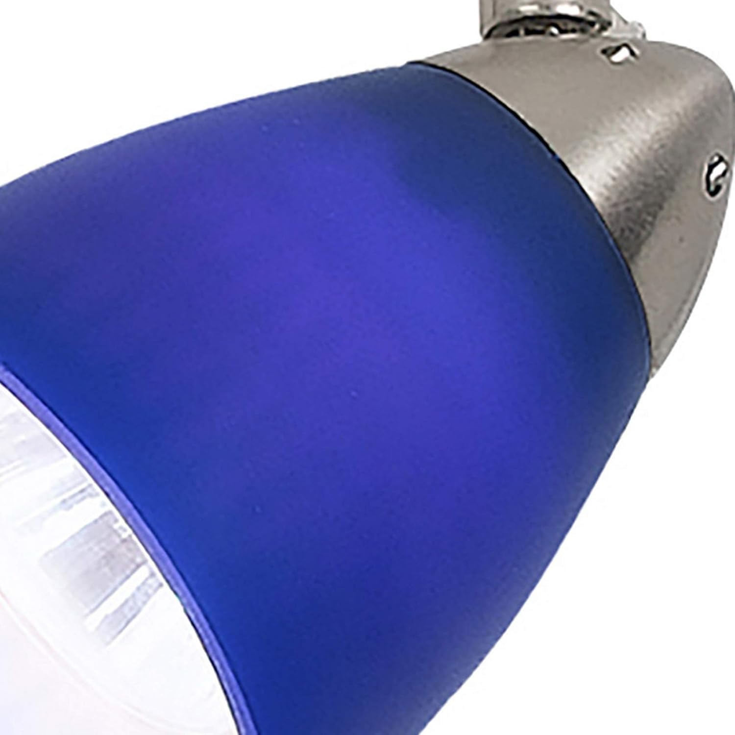 Benzara Adjustable Track Light Head with Blue Glass Shade 1