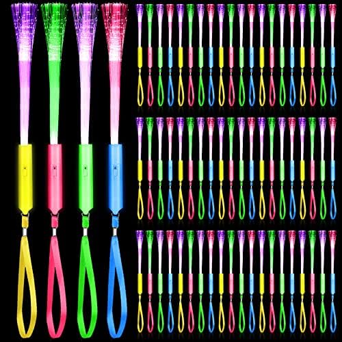 Junkin 200 Pcs LED Glow Wand Light Up Sticks with Batteries