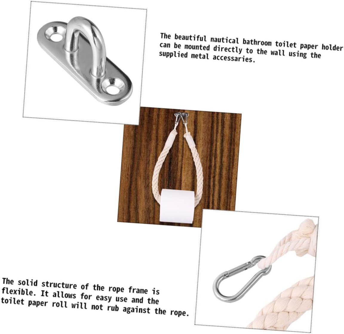 1Pc Cotton Rope Toilet Paper Holder Retro Design