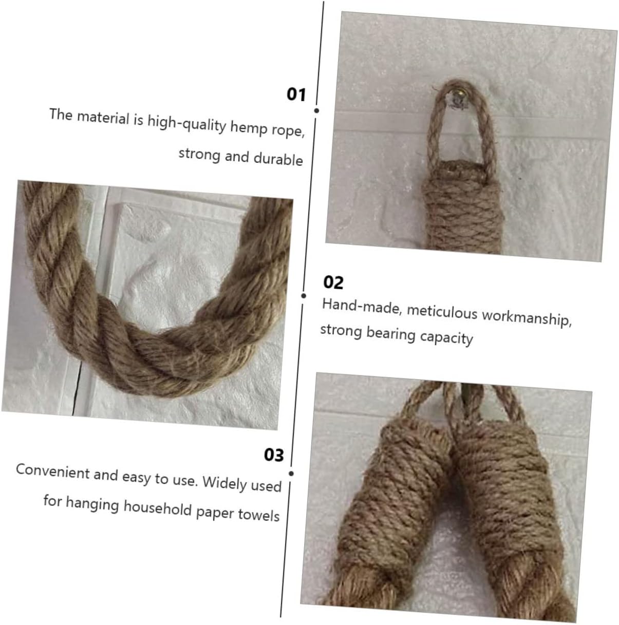 Vaguelly Rope Toilet Paper Holder Wall Mount Decor