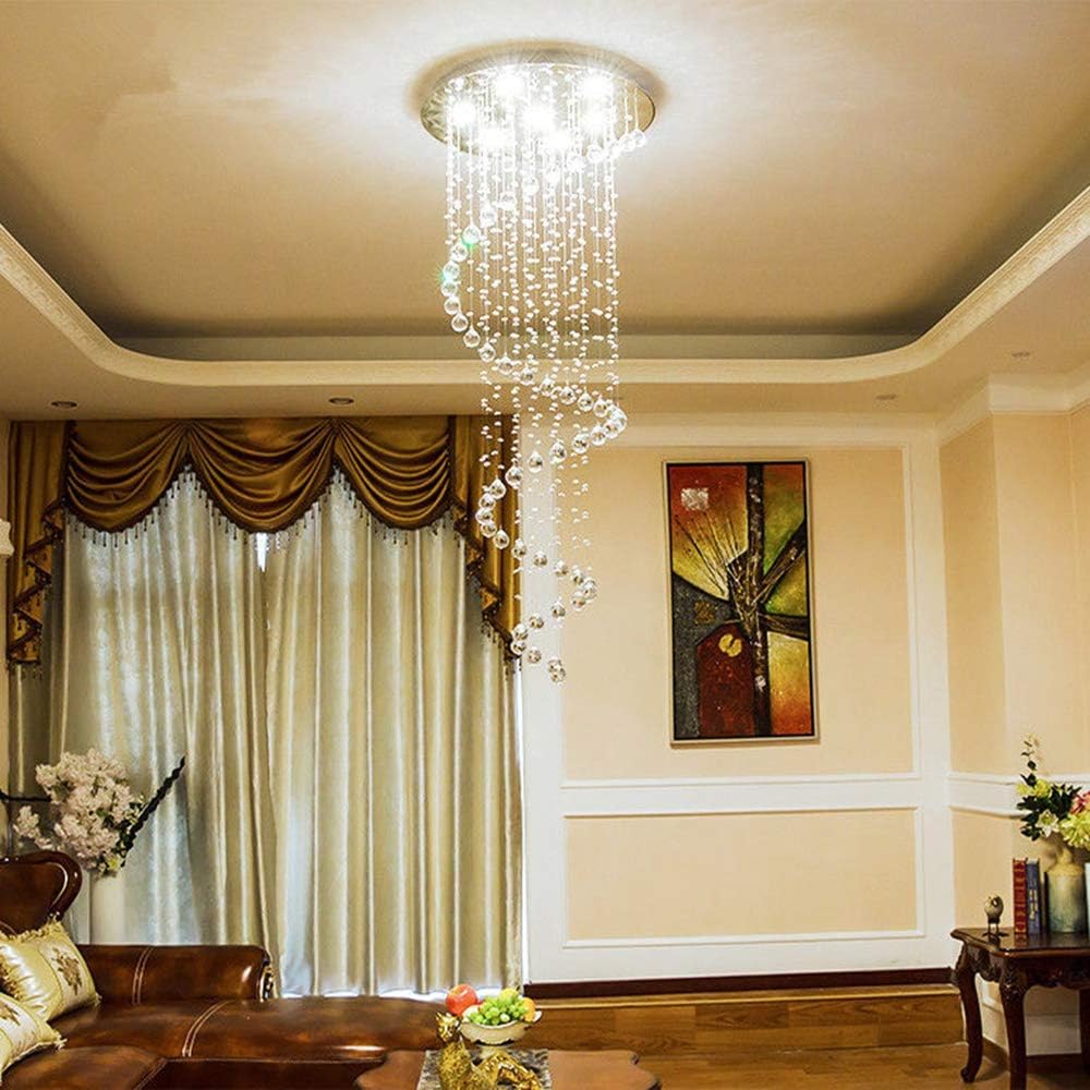 TSWF Single Spiral K9 Crystal Chandelier
