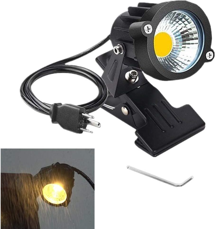WeFoonLo 5W LED Clip Light Outdoor Waterproof Desk Spotlight Lamp