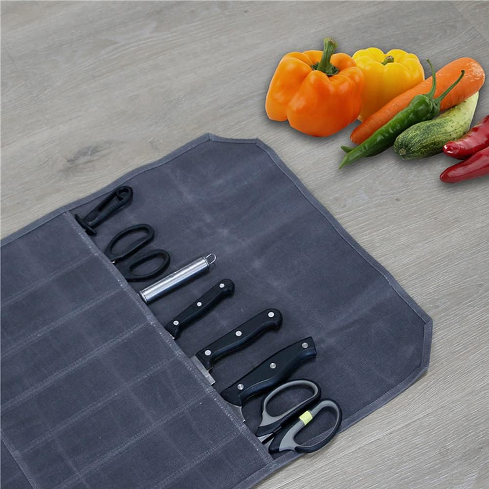 SNOMEL Knife Storage Bags and Rolls with 7 Pockets